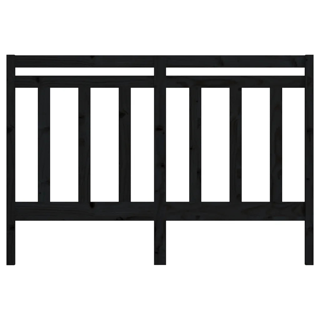 Testiera per Letto Nera 156x4x100 cm in Legno Massello di Pino 817799