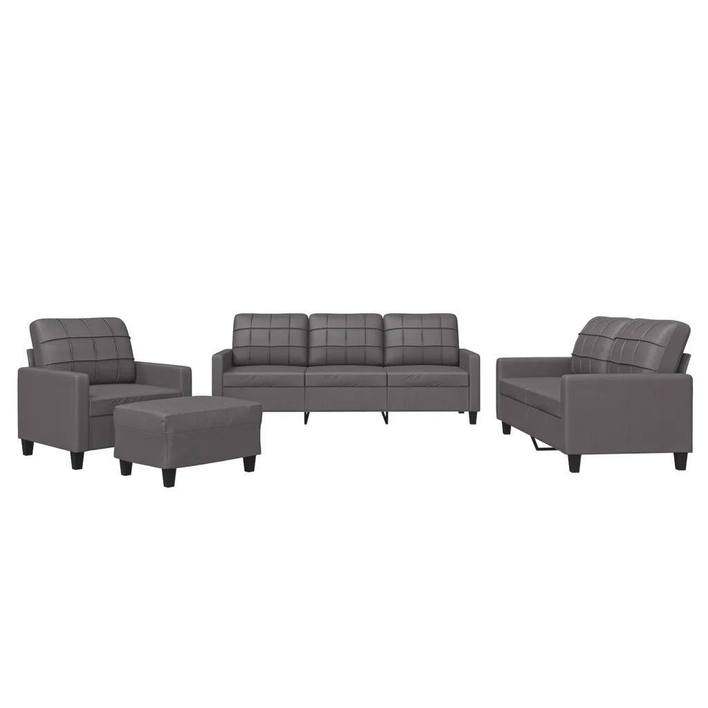 Set di Divani 4 pz con Cuscini Grigio in Similpellecod mxl 83115