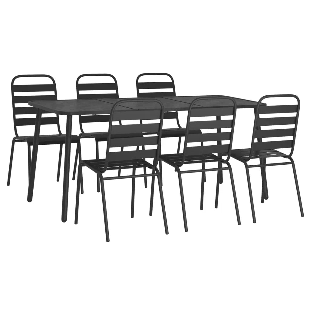 Set da Pranzo da Giardino 7 pz in Acciaio Antracite 3187993