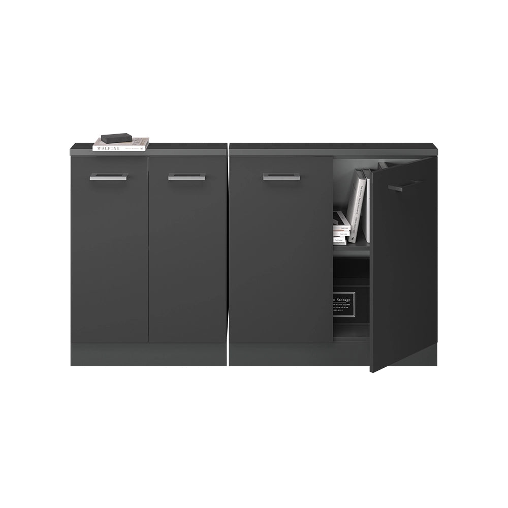 Set di mobili sottotetto Rion Antracite lucido/Antracite Set di 2 Vicco
