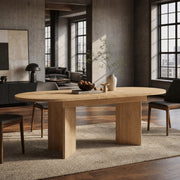 Tavolo da pranzo allungabile 4-8 persone, piano 18 mm, angoli arrotondati, colore rovere