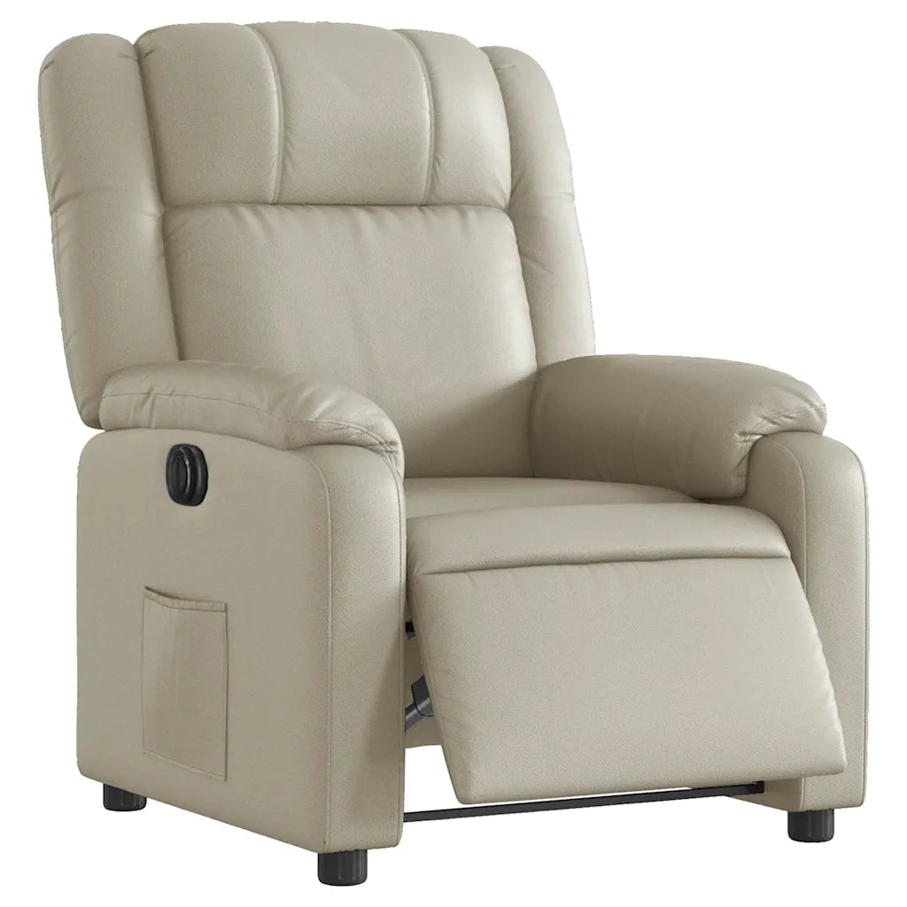 Divano Sedia-Poltrona Reclinabile Elettrica Crema in Similpelle 770189