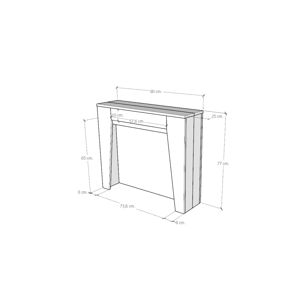 Consolle allungabile 90x25/211 cm Aneya Bianco Frassino