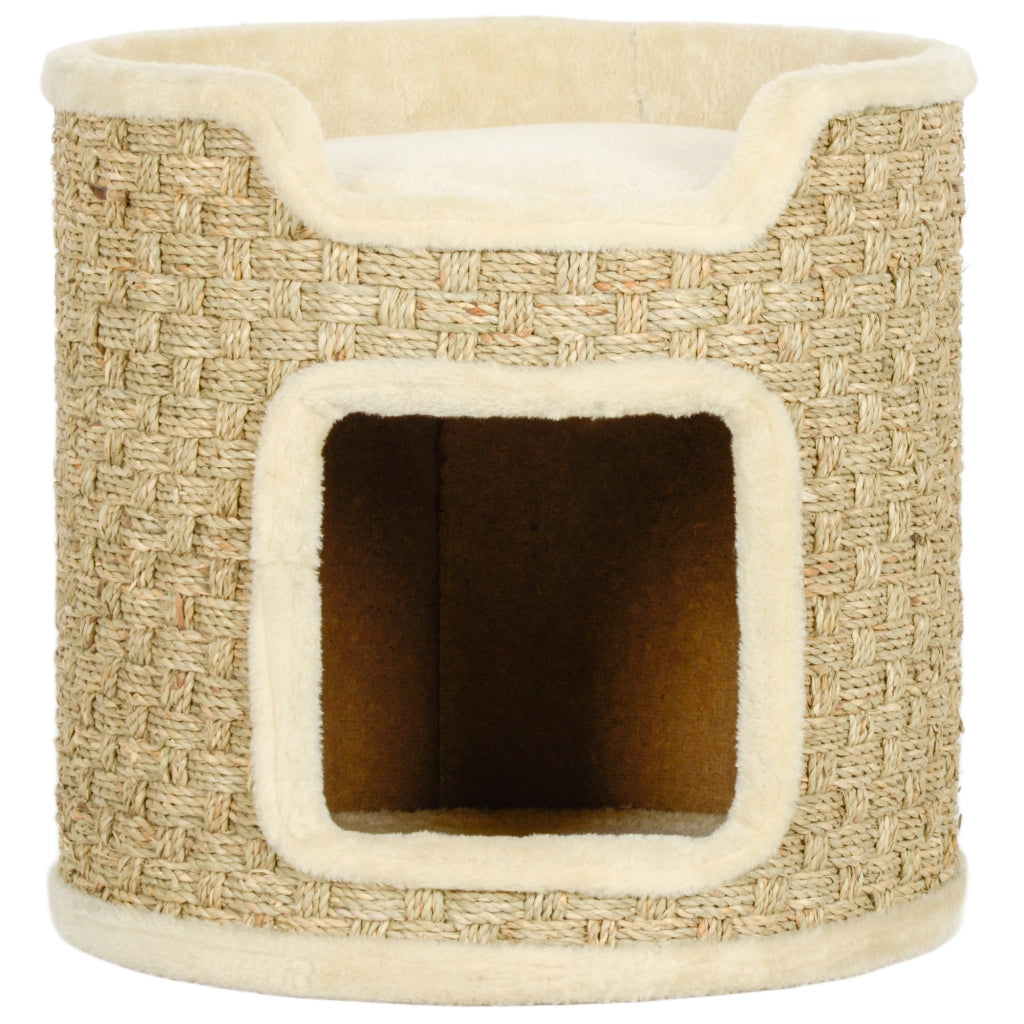 Tiragraffi per Gatti con Area Gioco e Riposo ¨C zephmum ¨C Peluche 38x37 cm Khaki-Beige