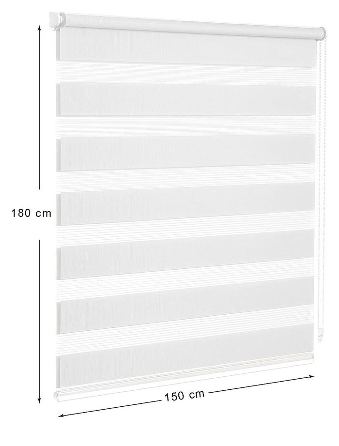 Tenda a Rullo 150x180 Cm Finestra Porta Interno Casa Ufficio Kit Montaggio Parete Telaio No Fori Bianco