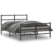 Giroletto con Testiera e Pediera-Struttura Letto Metallo Nero 135x190 cm 863480