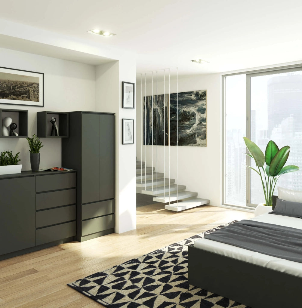 Armadio AKORD S60 Grigia Grafite 60 cm 2 ante 2 cassetti 60x51x180 cm