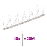 Set Dissuasori per Uccelli e Piccioni 40 pz Acciaio 5 File 20 m cod mxl 61505