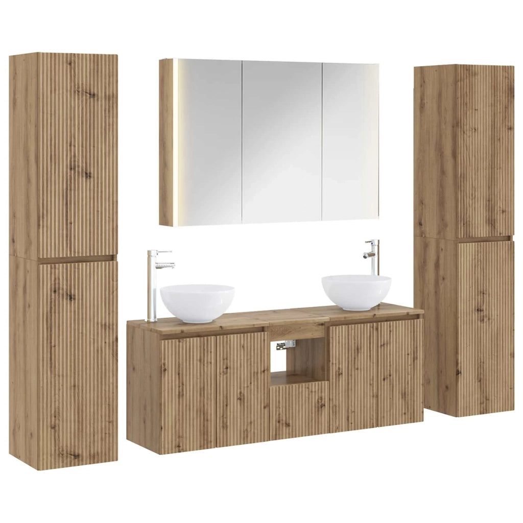Set di mobili per il bagno 6 pcs Rovere Artigianale 3407222