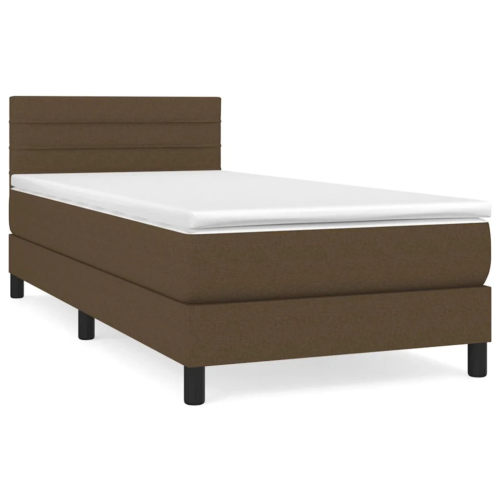 Giroletto a Molle con Materasso Marrone Scuro 80x200 cm Tessuto 3140092
