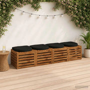 Cuscini per Sedia in 4 Pezzi 4 pz 100% Poliestere Nero 945288