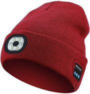 Cappello con illuminazione LED - Con luce - Ricaricabile via USB - Cappello da neve con LED caldo - Cappello da corsa con luce - Adatto per pescare, correre, campeggiare e fare jogging - Rosso
