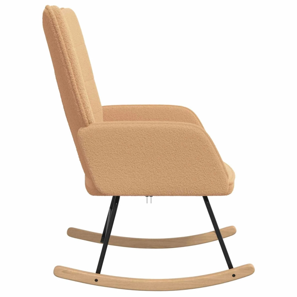 Poltrona | Sedia a dondolo Beige Tessuto Sherpa