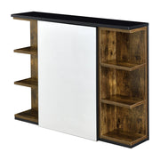 Armadietto da Muro Harstad per Bagno con Specchio Anta e Ripiani Laterali 64x80x20 cm - Effetto Legno Scuro/Nero [en.casa]