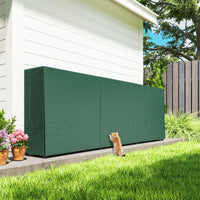 Portalegna Regolabile 300x36x99 cm con Telo Impermeabile in PE e Metallo Nero e Verde Scuro