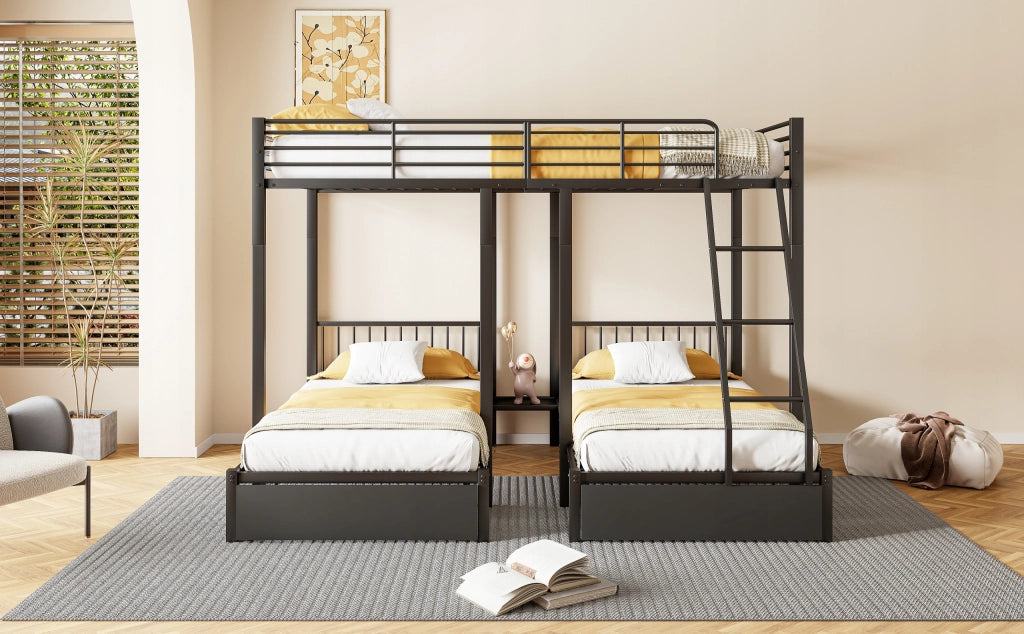 Letto a castello 3 in 1 - Xylo - 90x200 - Nero