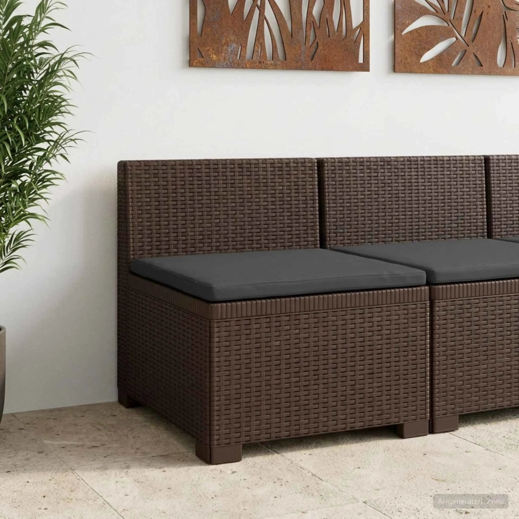 Divano da Giardino a 1 Posto con Cuscino Aspetto Rattan PP 8011765