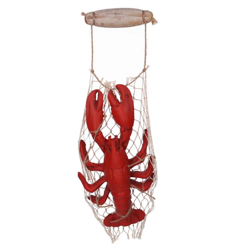 Aragosta resina rosso con rete cm 38x15h5