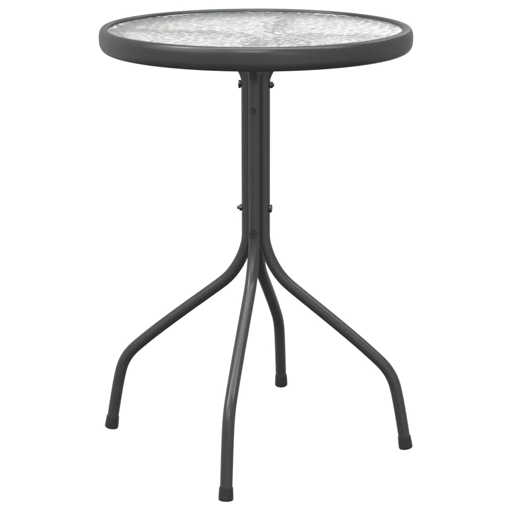 vidaXL Set da Pranzo da Giardino 3 pz in Acciaio Nero