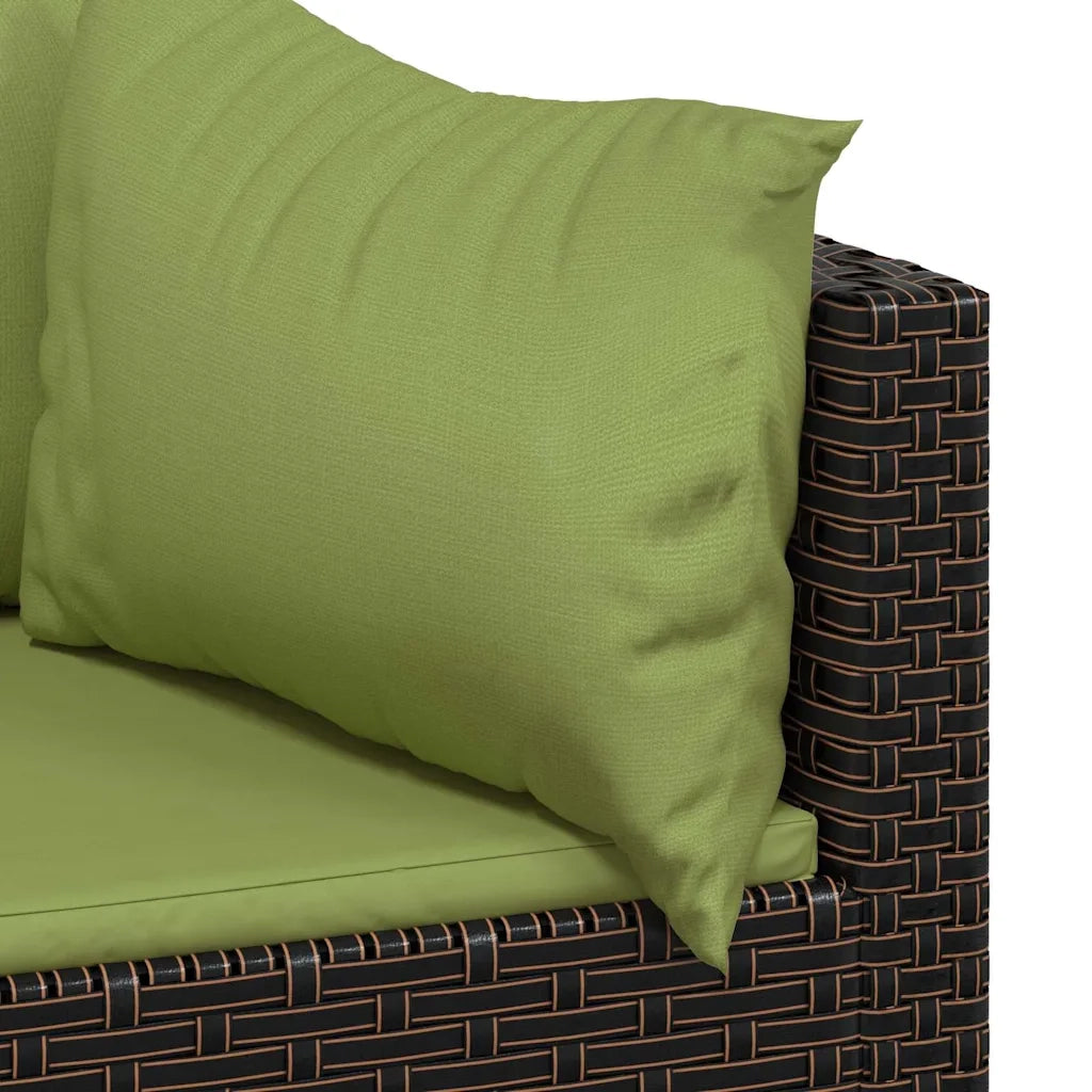 Set Mobili da Giardino 3 pz con Cuscini in Polyrattan Marrone CFW6188557