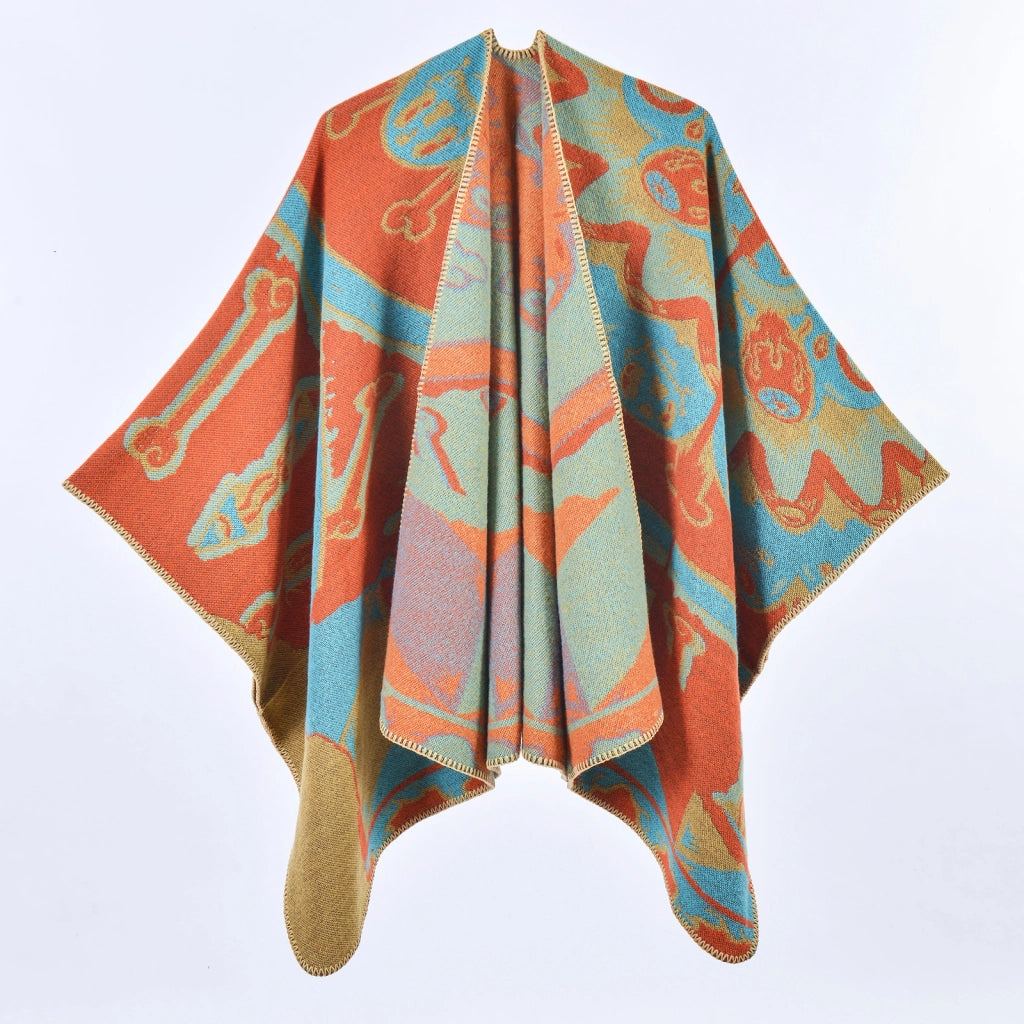 Nuovo scialle/mantella in cashmere da donna in stile vintage