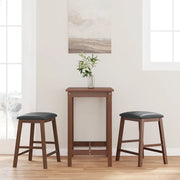 Sedie da Bar con Cuscini 2pz Marrone Legno Massello di Hevea 4102577