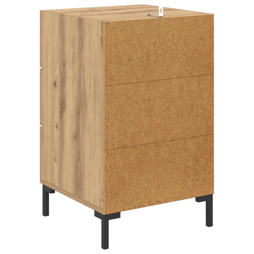 Comodino | Armadio da Notte | Mobiletto da notte Rovere artigianale 40 x 40 x 66 cm