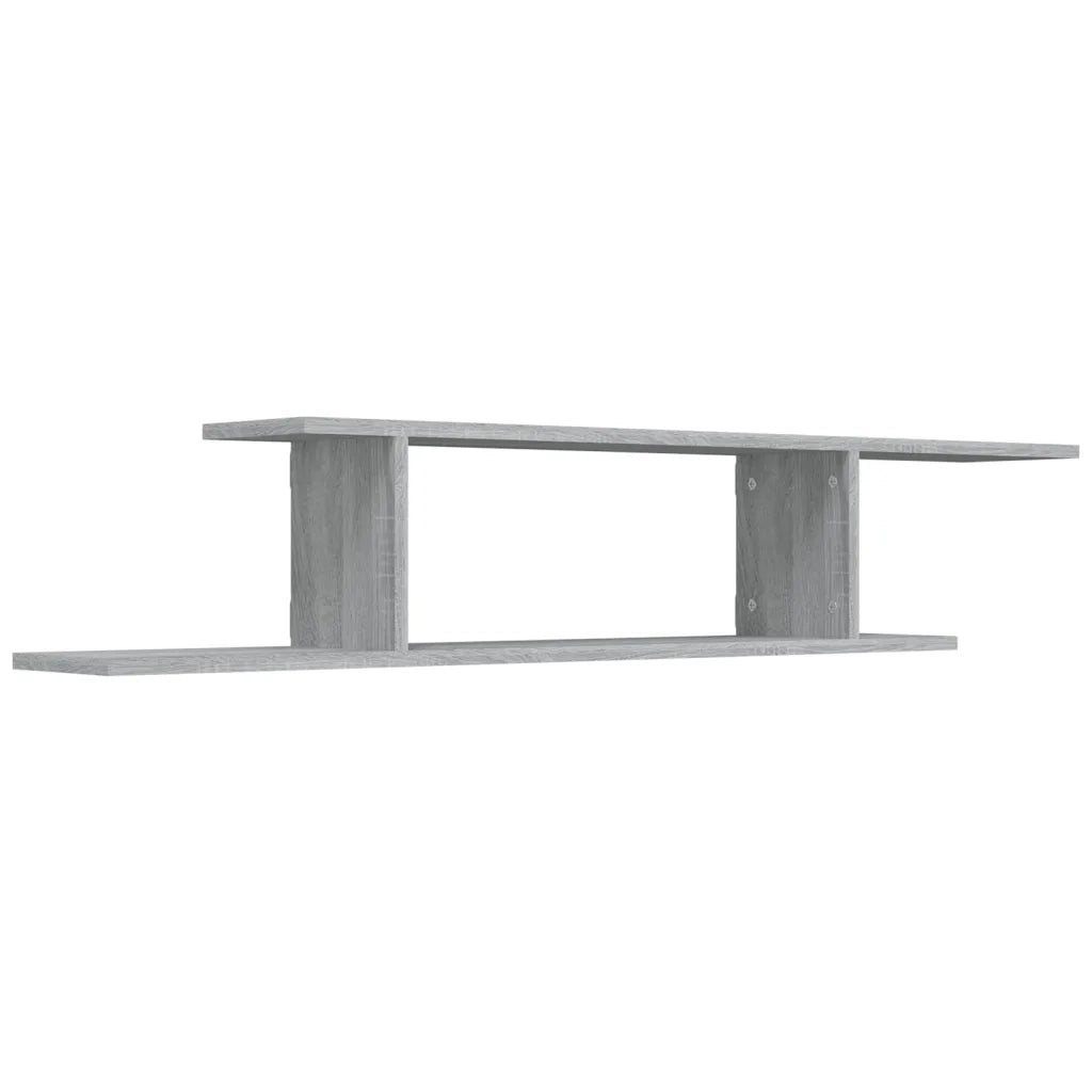Scaffale TV Parete-Mensole a Muro Grigio Sonoma 125x18x23 cm Legno Multistrato