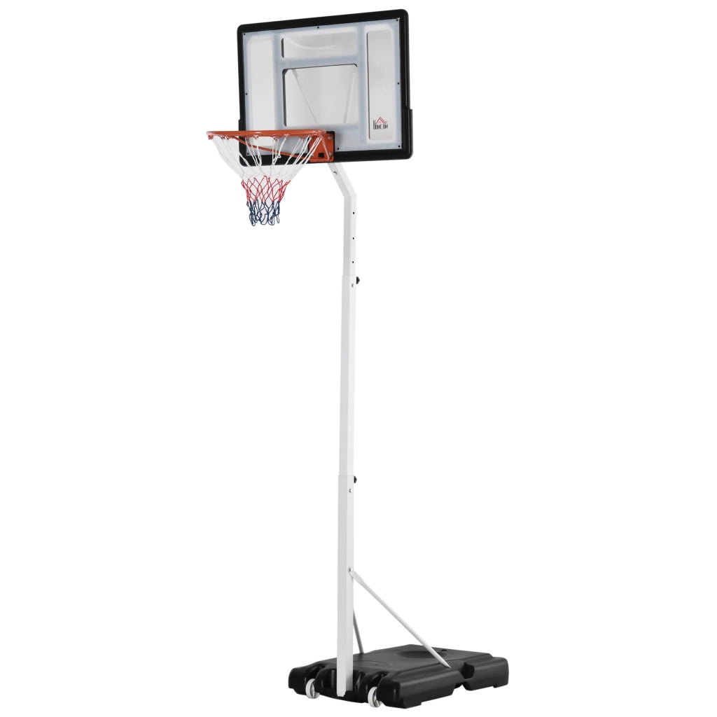 Canestro Basket Regolabile 210-260cm ¨C Xylo ¨C Tabellone PVC Ruote Integrate Bianco