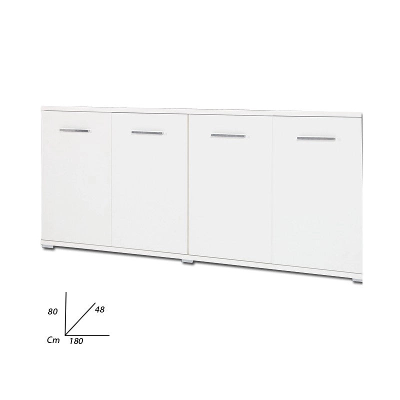 Mobile multiuso da soggiorno Bianco in legno nobilitato 180x80x45 cm