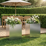 Vaso da giardino 2 pz Argento 40 x 30 x 40 cm Acciaio zincato 8005481