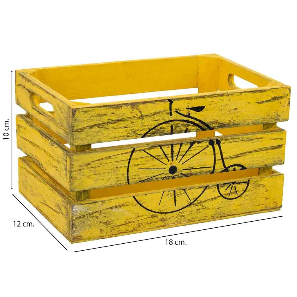 Cassetto in legno arancione 18x12x10h cm
