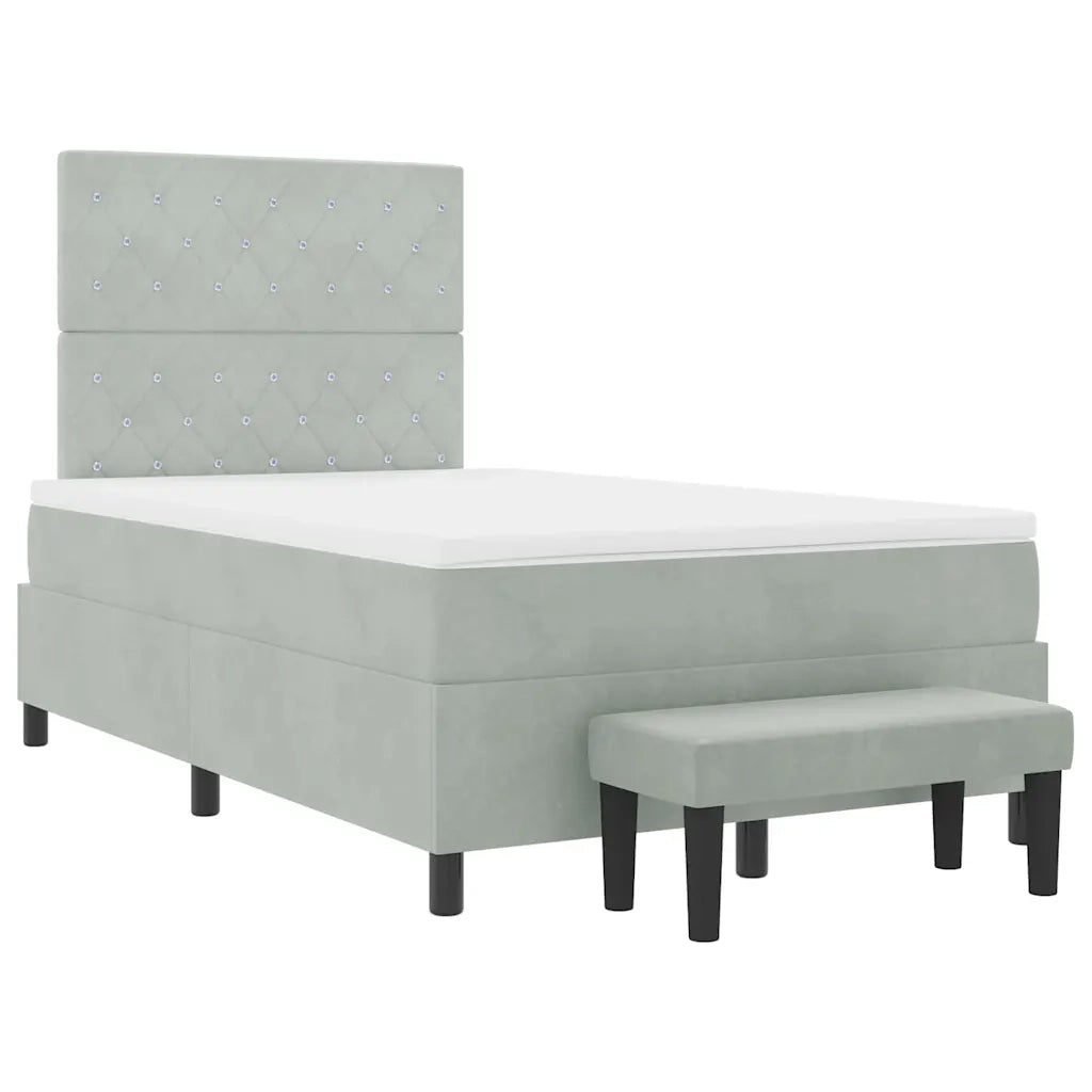 Letto a molle con testiera Grigio chiaro 190 x 120 cm Velluto 3344432