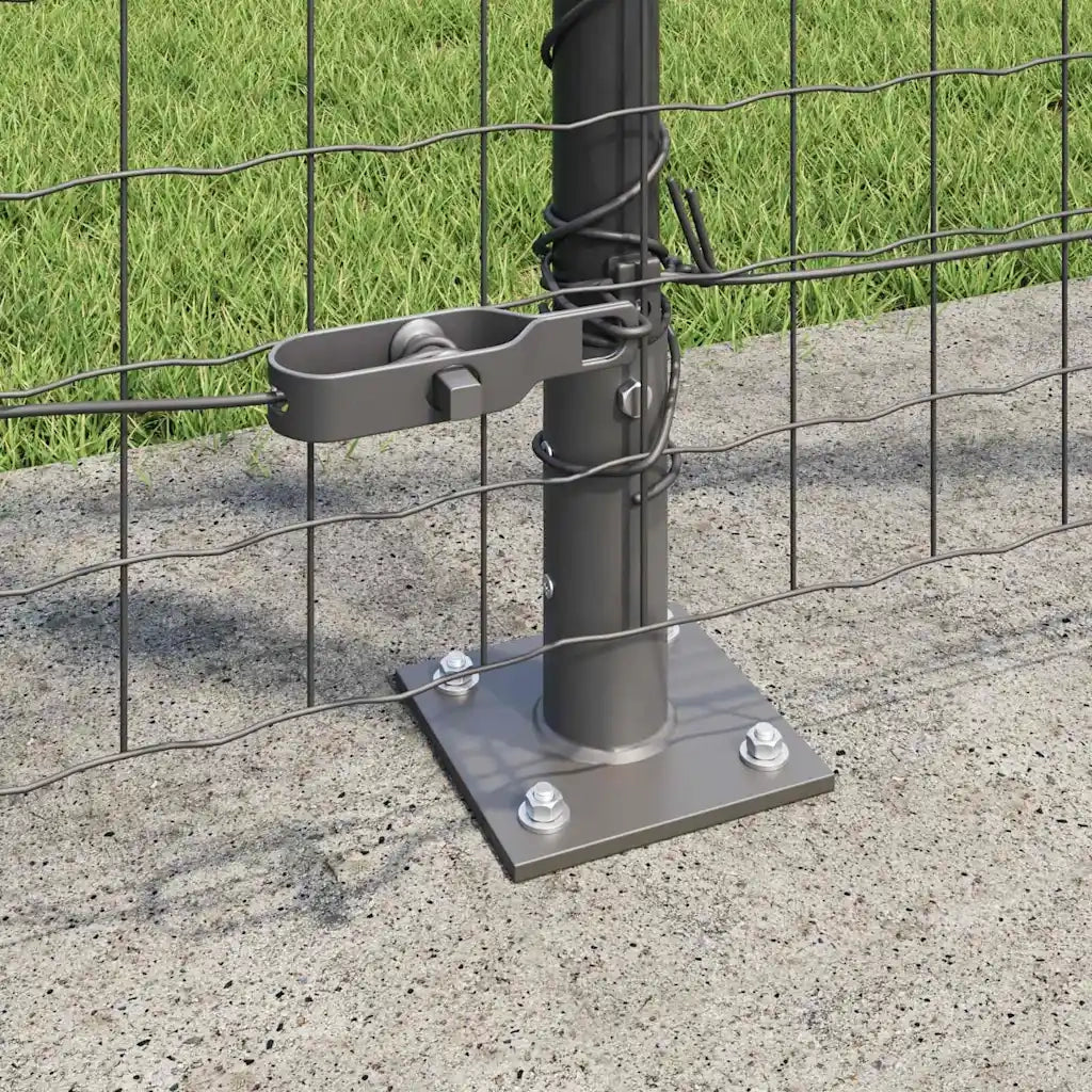 Recinzione con Posto Grigio 1,2 x 25 m Acciaio e PVC
