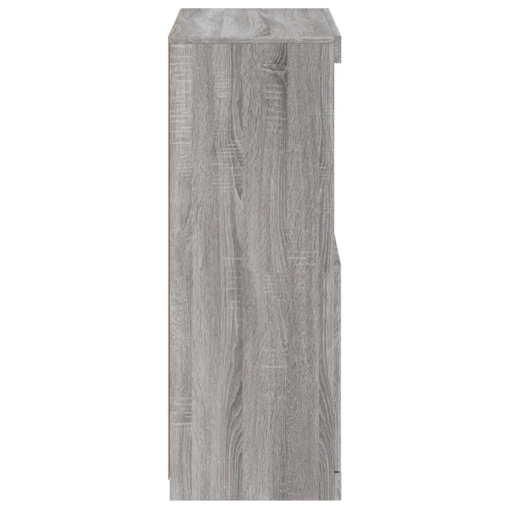 Credenza | Madia | Buffet da pranzo | Armadio da pranzo con Luci LED Grigio Sonoma 60,5x37x100 cm