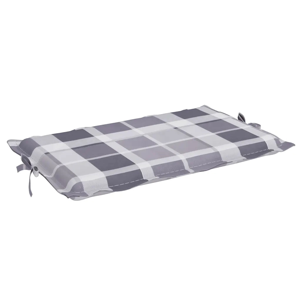 Cuscino per Lettino a Quadri Grigi 186x58x4 cm Tessuto Oxford 314172
