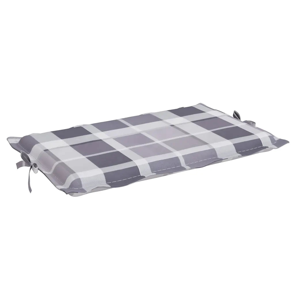 Cuscino per Lettino a Quadri Grigi 186x58x4 cm Tessuto Oxford 314172