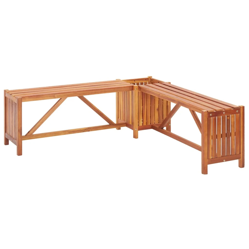 Panca da giardino mobili da esterno per patio terrazza e fioriera 117 x 117 x 40 cm legno massello di acacia 02_0011723