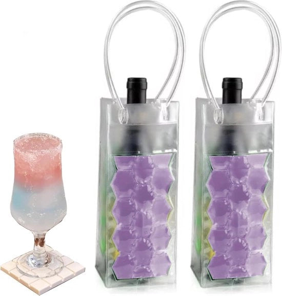 Porta vino per bottiglie - Adatto per rosso, bianco e champagne - 2 pezzi - viola