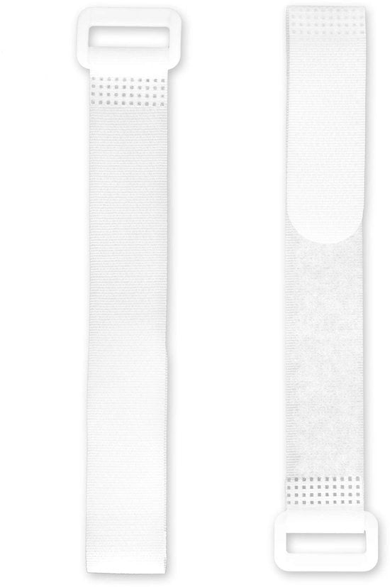 Cinture per cavi con adesivo - riciclabili - 25 pezzi - bianco - nylon - 30 cm