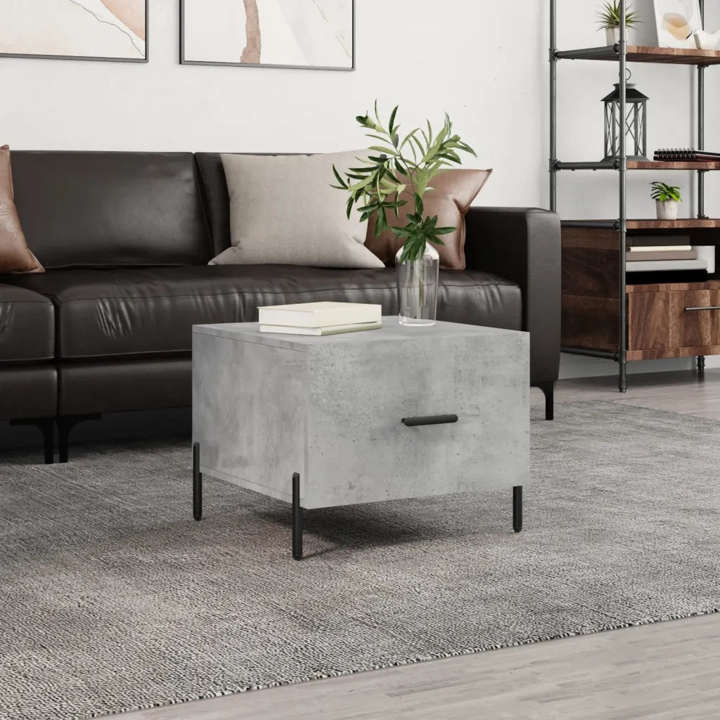 Tavolino salotto | Tavolino da caff¨¨ | Tavolino da Soggiorno Grigio Cemento 50x50x40 cm Legno Multistrato