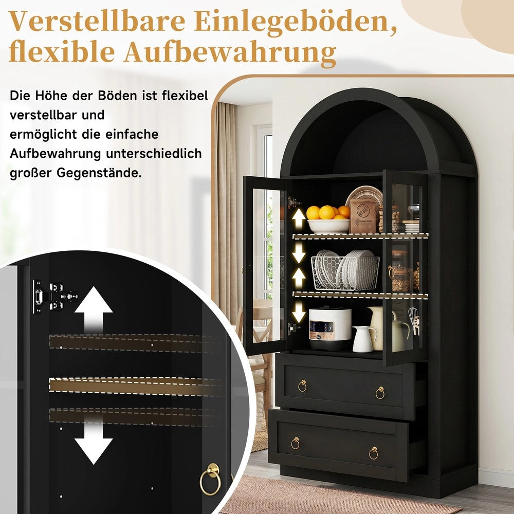 Armadio con ante e cassetti ¨C Minimal ¨C nero 80x36x170cm in legno multiuso per casa