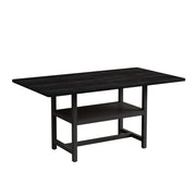 Tavolo da pranzo 4-6 posti con vano contenitore - per cucina e soggiorno - in MDF e metallo - 160×90×76 cm - nero
