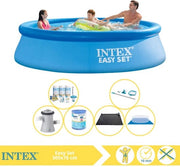 Piscina Easy Set - Piscina Inflabile - 305x76 cm - Incluso Kit di Manutenzione, Filtro, Copertura del Terreno, Set di Manutenzione e Matrice Solare