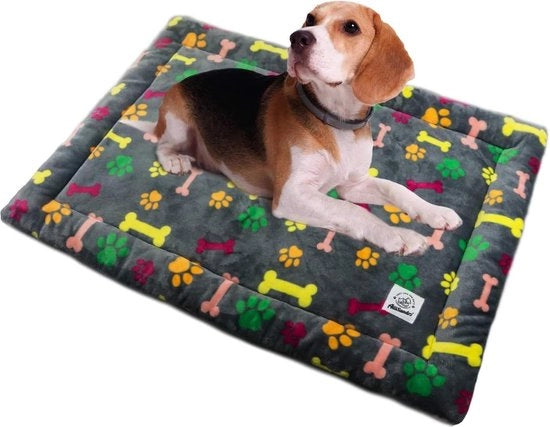 Matte per cani, coperta per cani, lavabile, sostenibile, 80 x 60 cm, igienico e antiscivolo, rettangolare, letti per cani morbidi con imbottitura soffice per cani e gatti, multicolore