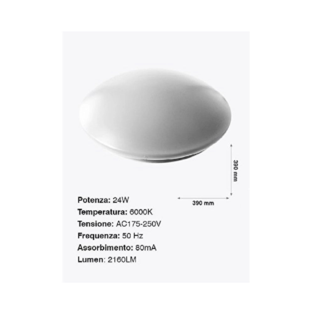 Trade Shop - Plafoniera Da Soffitto Faretto Led 24w Tondo Rotondo Pannello 2160lm 39cm Design Moderno -