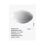 Trade Shop - Plafoniera Da Soffitto Faretto Led 24w Tondo Rotondo Pannello 2160lm 39cm Design Moderno -