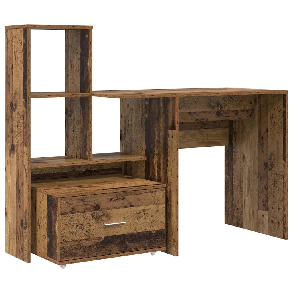 vidaXL Scrivania Legno vecchio 131.5 x 50 x 106.5 cm Legno multistrato