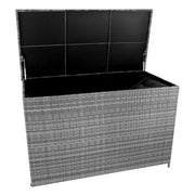 Box Contenitore Rattan Giardino 996L Grigio Baule Grande con Rivestimento