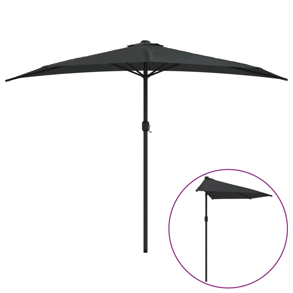 Ombrellone Balcone Palo in Alluminio Nero 300x150x253cm a MetÃ 